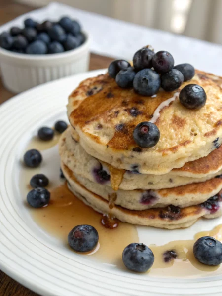 Easy Blueberry Protein Pancakes