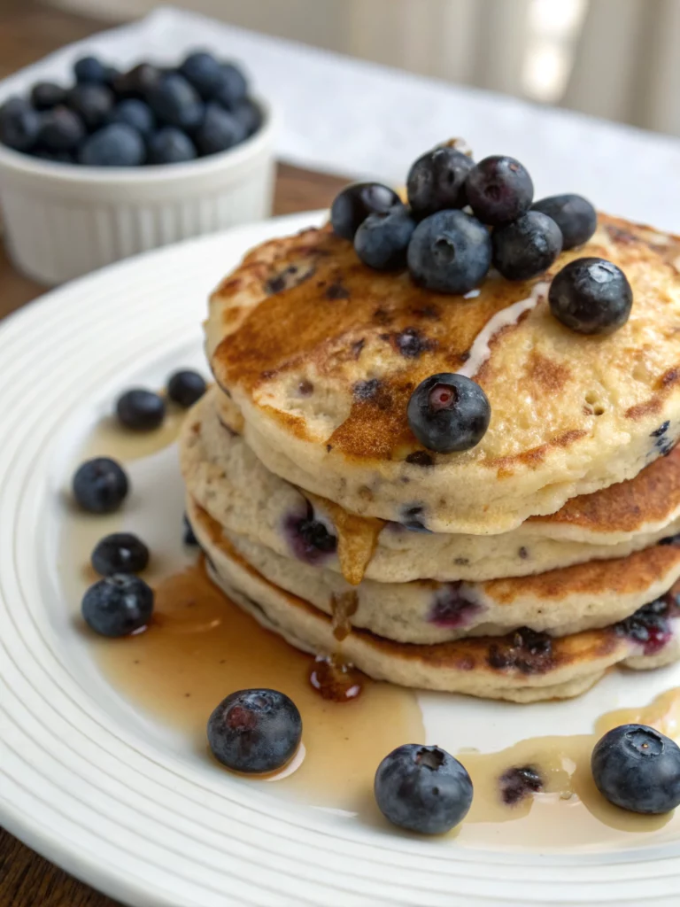 Easy Blueberry Protein Pancakes