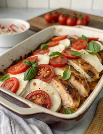 Easy Caprese Chicken Casserole