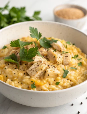 Easy Cheesy Chicken Risotto