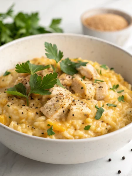 Easy Cheesy Chicken Risotto