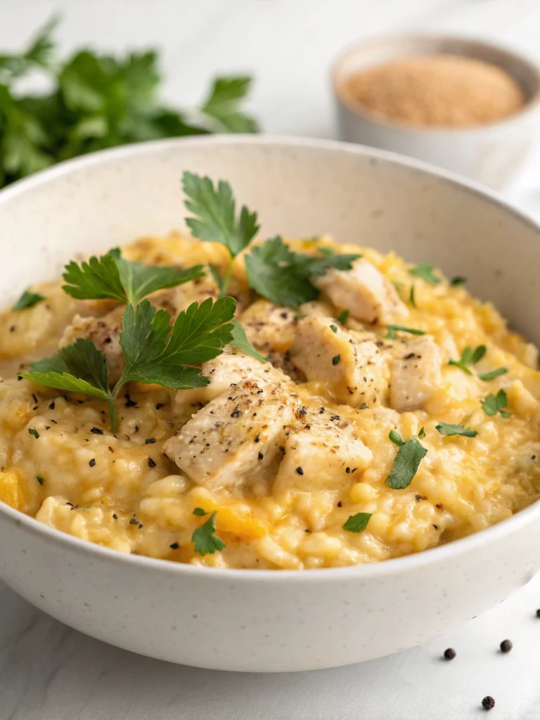 Easy Cheesy Chicken Risotto
