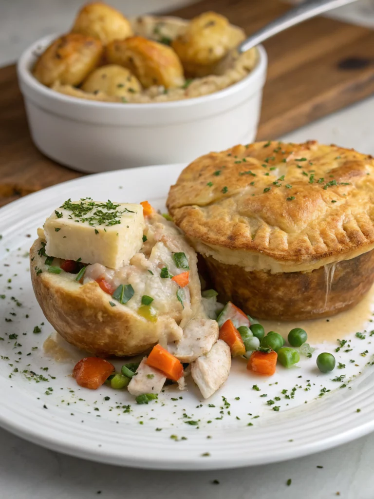 Easy Chicken Pot Pie Baked Potatoes