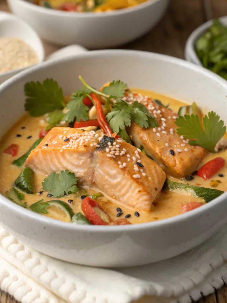 Easy Coconut-Miso Salmon Curry