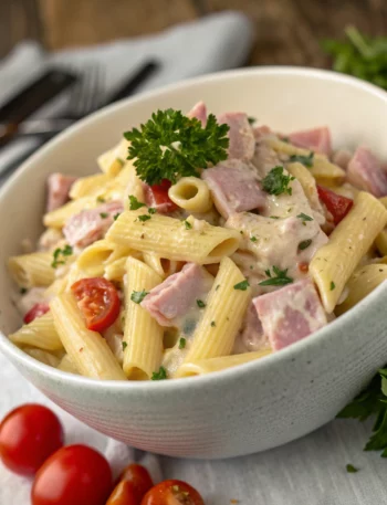 Easy Creamy Ham Pasta Salad