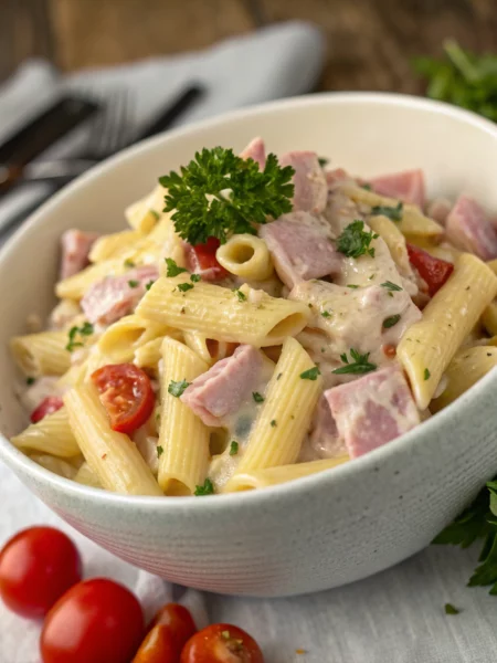Easy Creamy Ham Pasta Salad