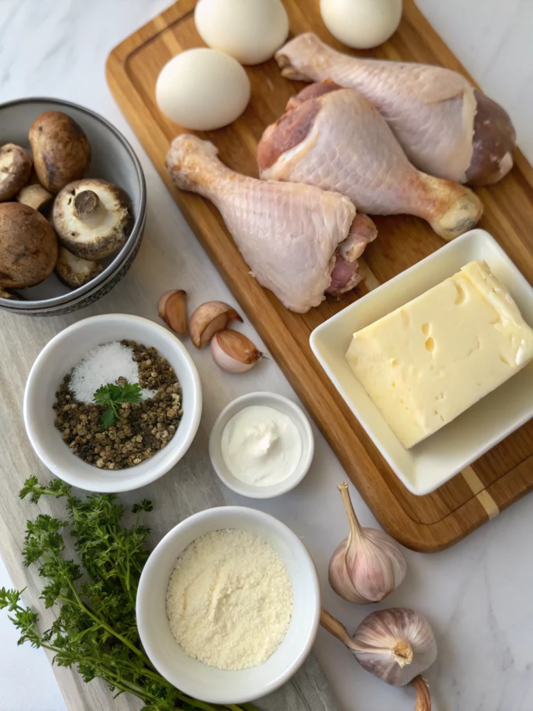 Creamy Mushroom Baked Chicken Legsingredients
