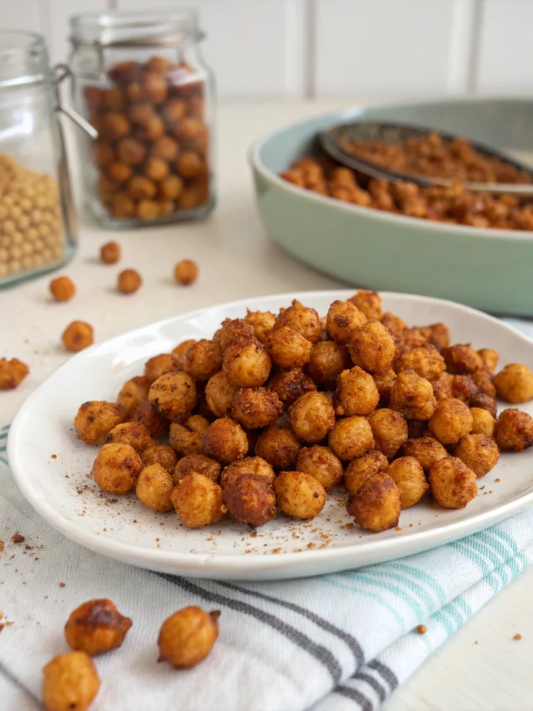 Easy Crispy Crunchy Roasted Chickpeas