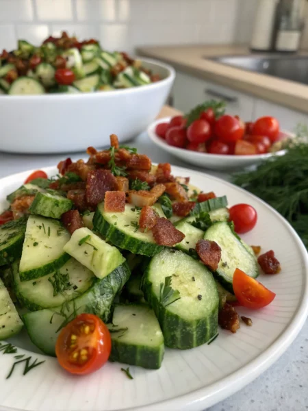 Easy Cucumber Bacon Salad