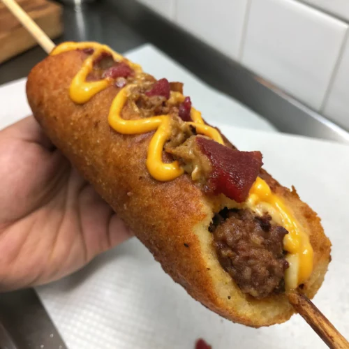 Easy Deep-Fried Bacon Cheeseburger Corn Dogs