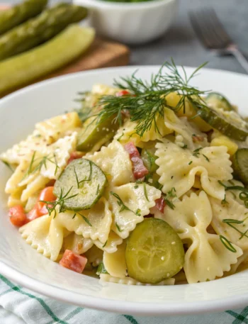 Easy Dill Pickle Pasta Salad