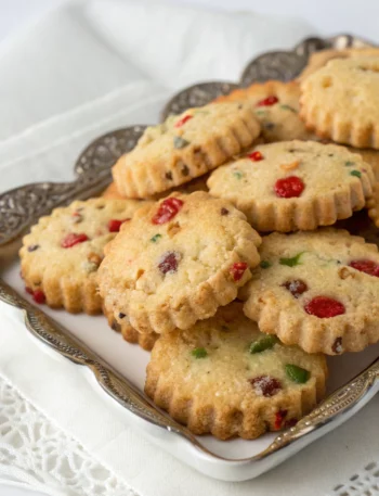 Easy Fruitcake Shortbread Cookies