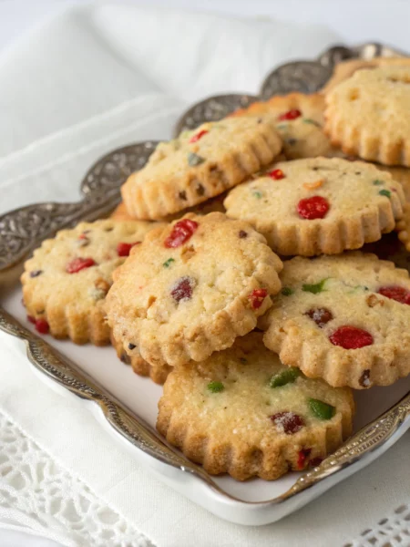 Easy Fruitcake Shortbread Cookies