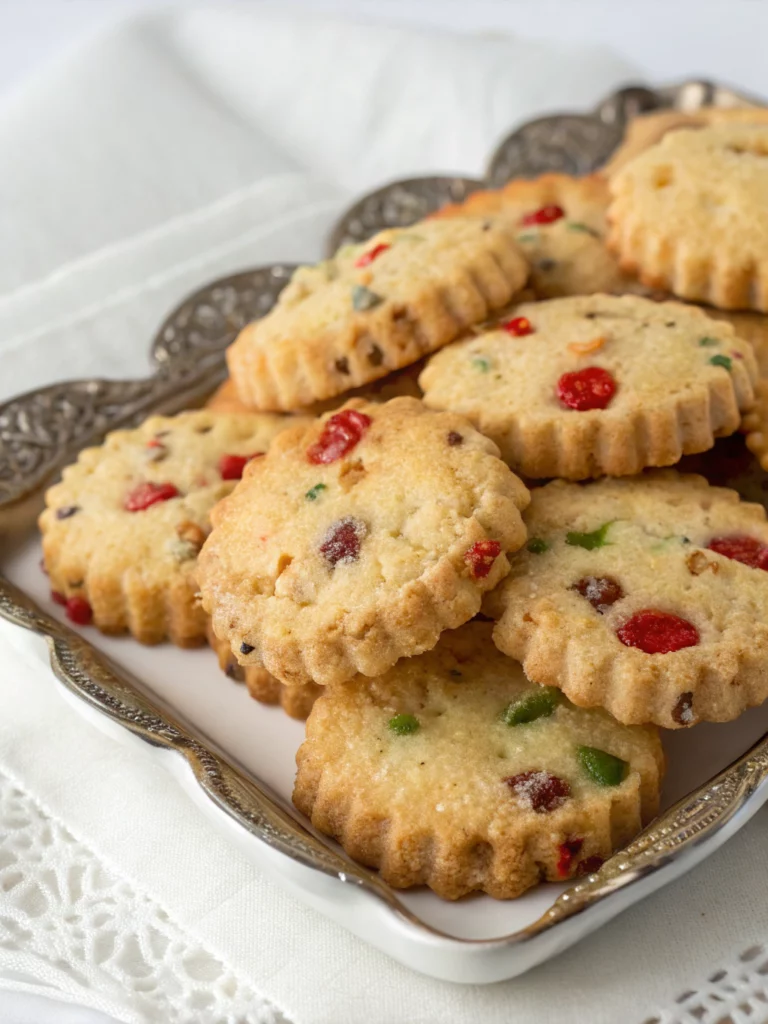 Easy Fruitcake Shortbread Cookies