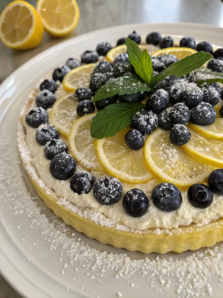 Easy Lemon Blueberry Ricotta Cake