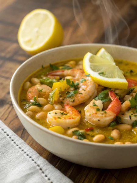 Easy Lemony Shrimp and Bean Stew