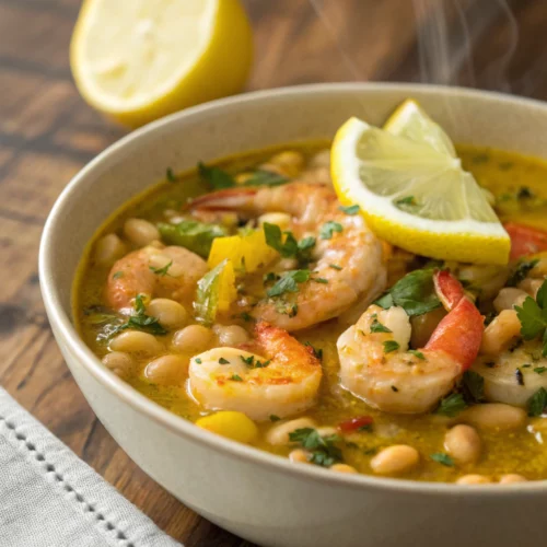 Easy Lemony Shrimp and Bean Stew