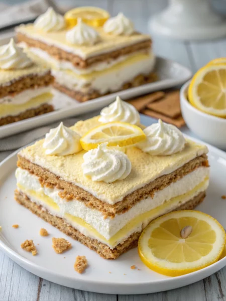 Easy No-Bake Lemon Eclair Cake