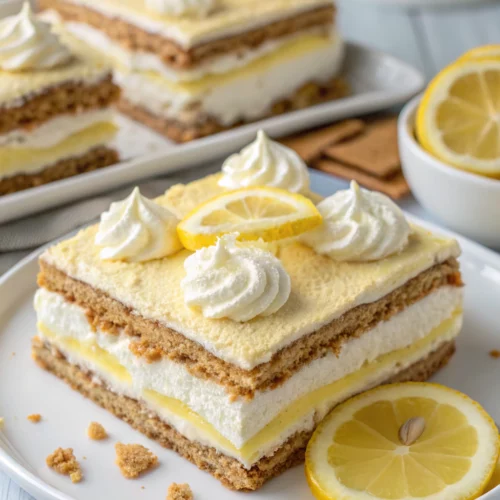 Easy No-Bake Lemon Eclair Cake
