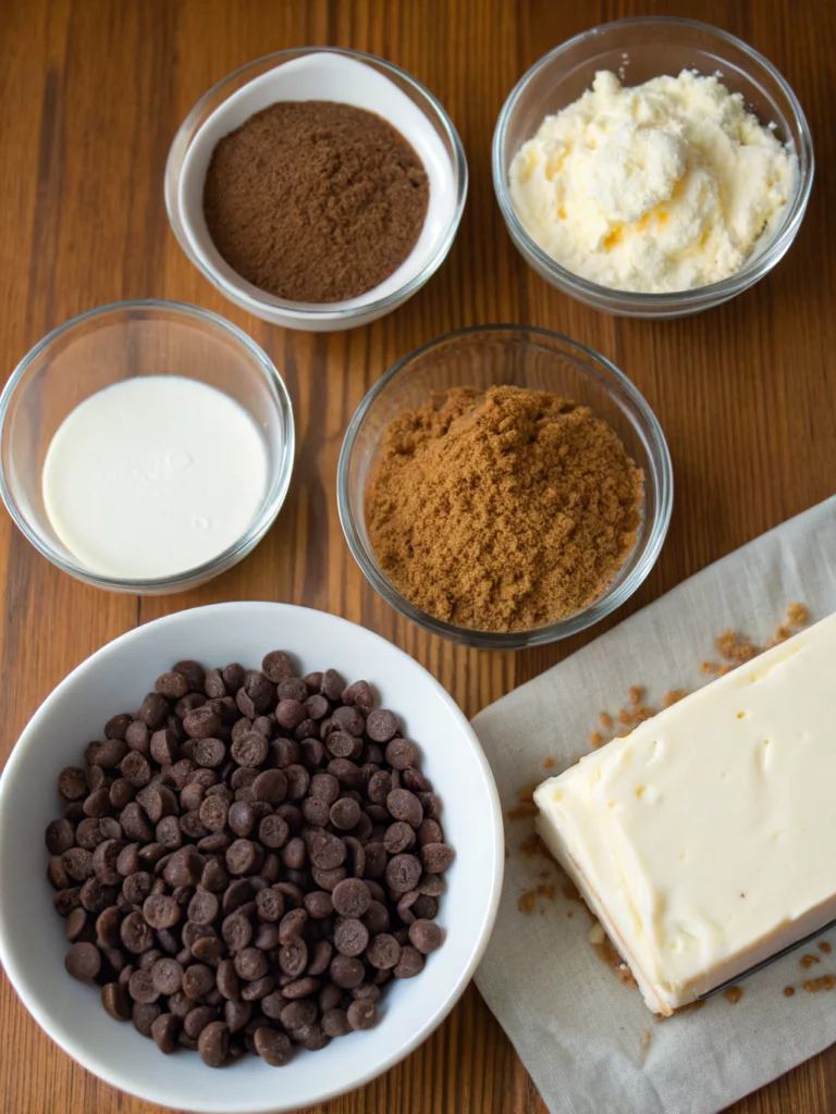 No-Bake Triple Chocolate Cheesecake Barsingredients