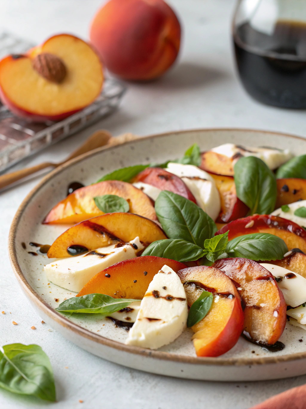 Easy Peach Caprese Salad