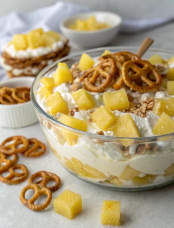 Easy Pineapple Pretzel Fluff Salad