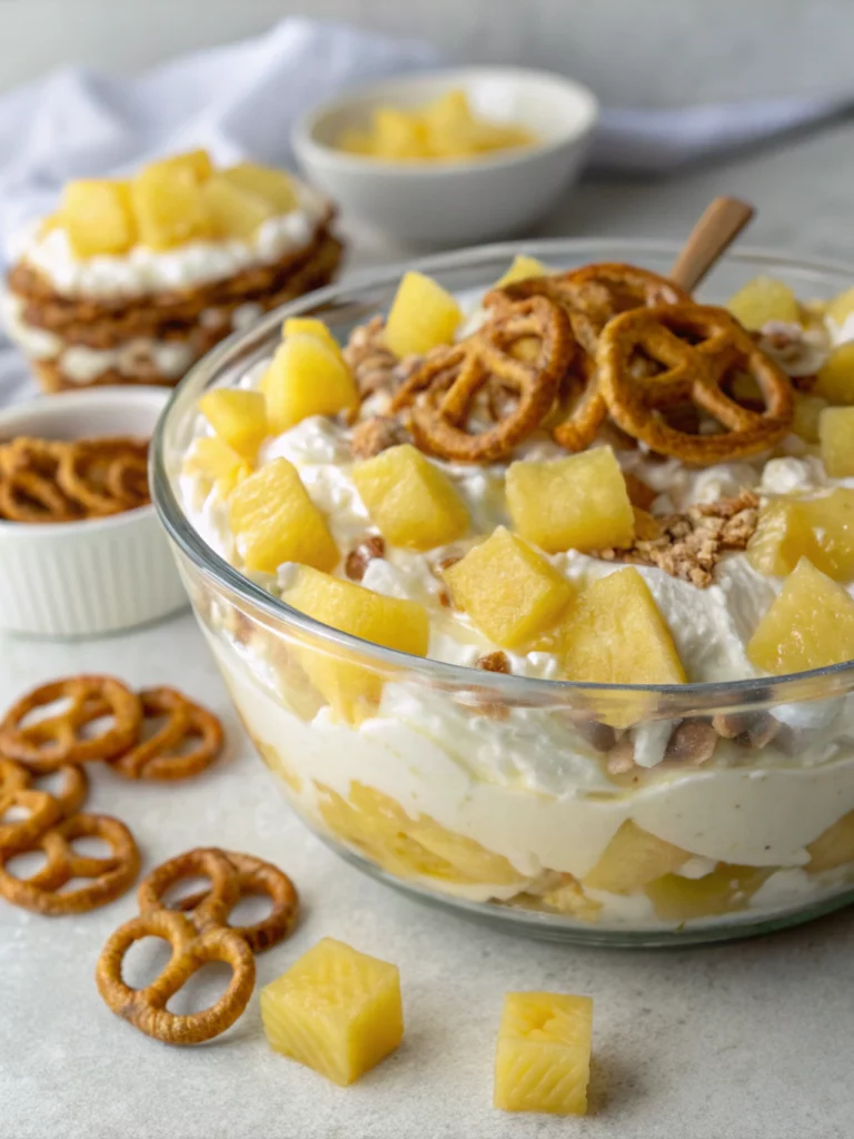 Easy Pineapple Pretzel Fluff Salad