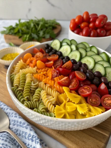 Easy Rainbow Pasta Salad