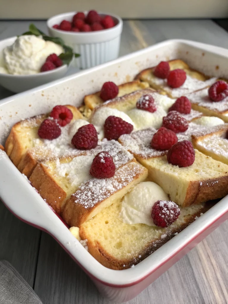 Easy Raspberry Cheesecake French Toast Bake