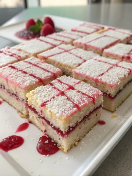Easy Raspberry Lamington Sheet Cake