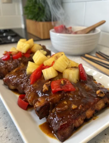 Easy Slow Cooker Hawaiian Ribs