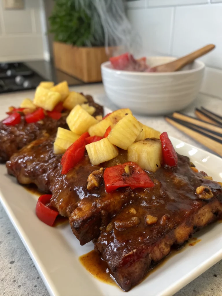Easy Slow Cooker Hawaiian Ribs
