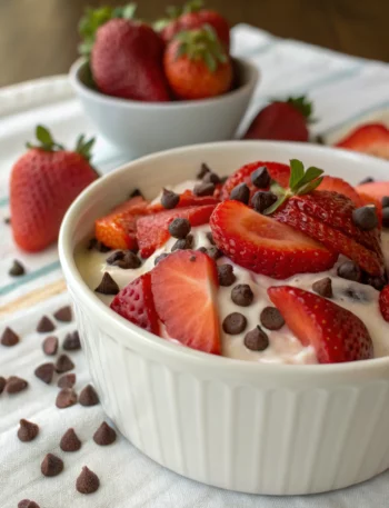 Easy Strawberry Chocolate Chip Cream