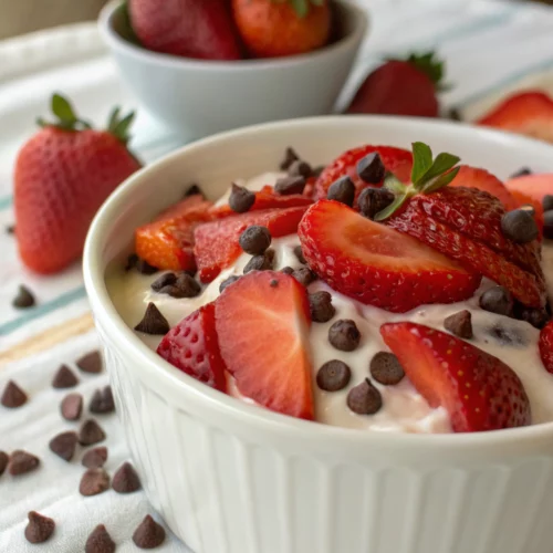 Easy Strawberry Chocolate Chip Cream