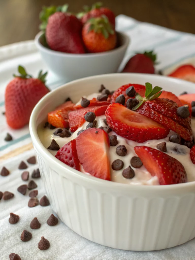 Easy Strawberry Chocolate Chip Cream