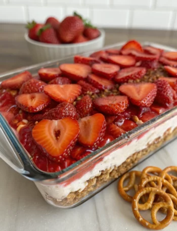 Easy Strawberry Pretzel Salad