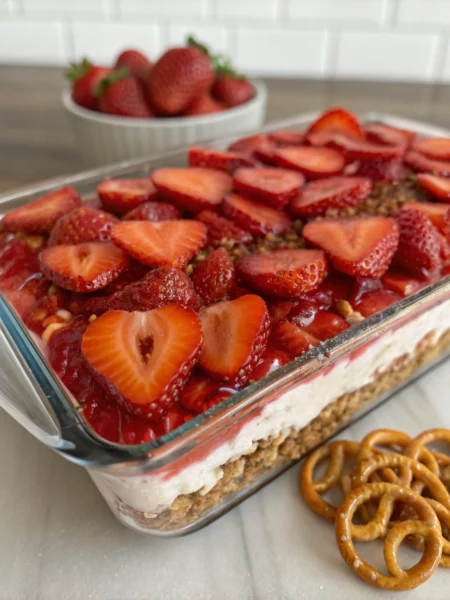 Easy Strawberry Pretzel Salad