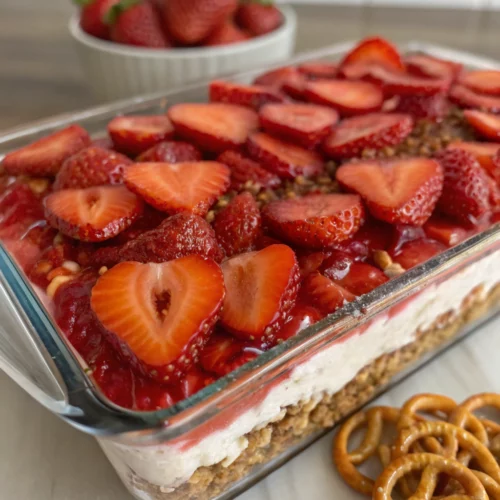 Easy Strawberry Pretzel Salad