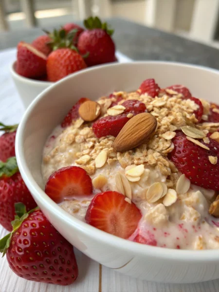 Easy Vegan Strawberry Oatmeal