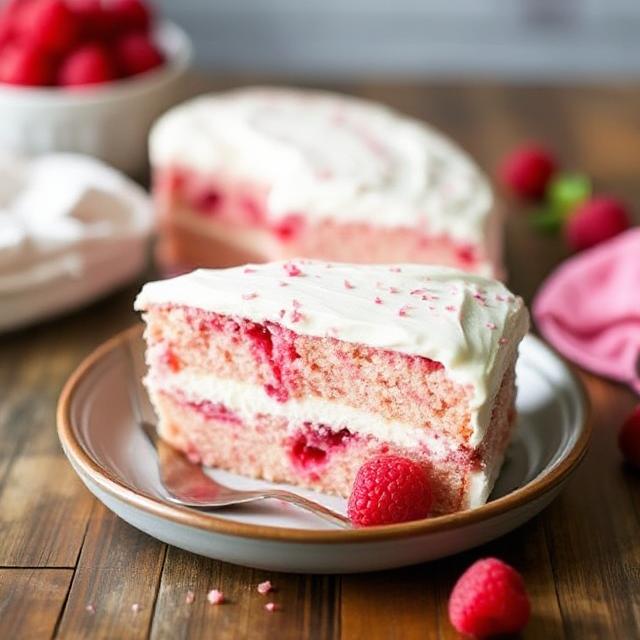 Easy Raspberry Zinger Poke Cake
